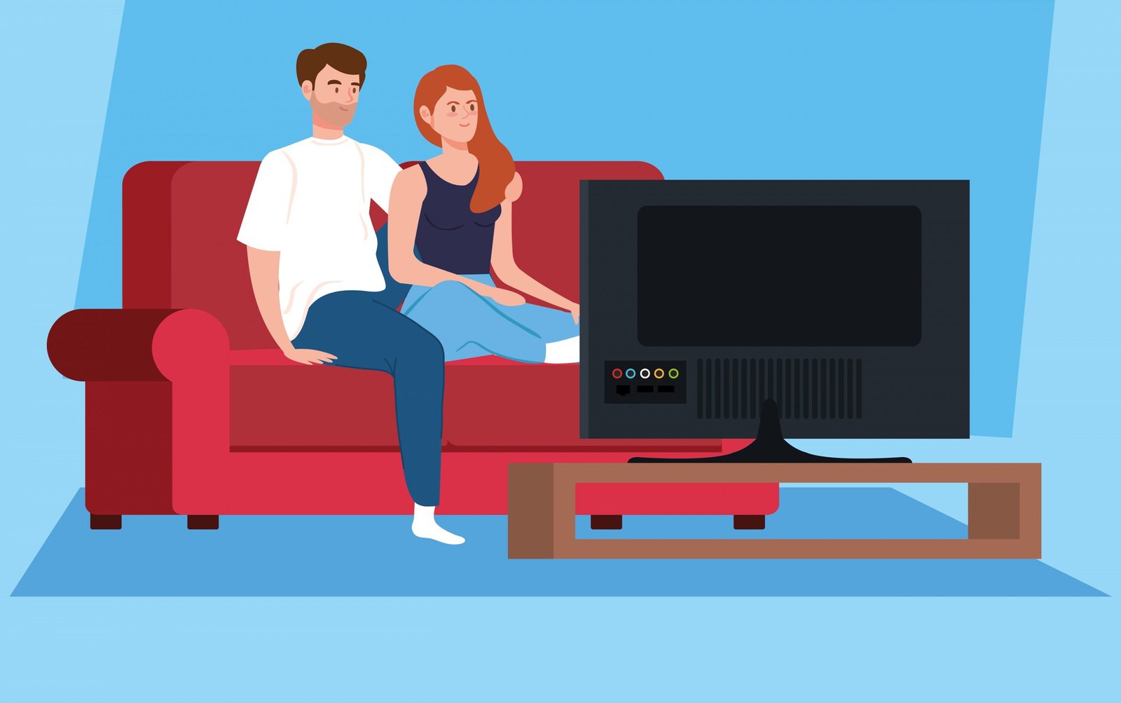 campaign stay at home with couple watching tv